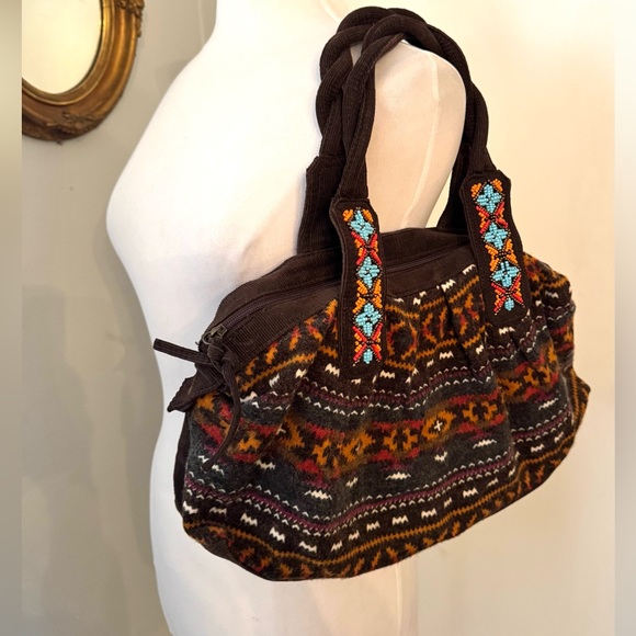 Nadara Retro Aztec Beaded Handbag vintage Fall Winter purse - Picture 11 of 12